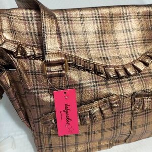 Babycakes Diaper Bag Bronze Plaid Multi Pockets
